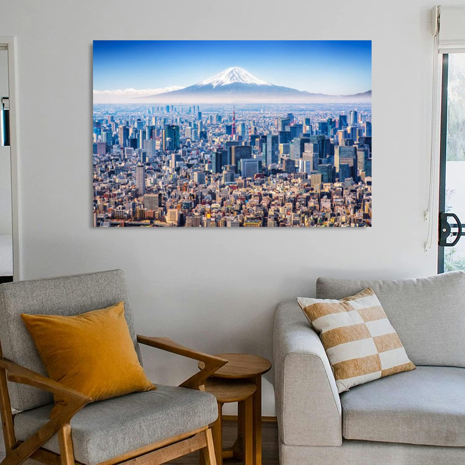 Tokyo Skyline Mt Fuji Canvas Wall Art Decor Paintings Pictures for